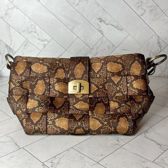 Harveys Handbags - Harveys Woven Brown and Tan Shoulder Bag